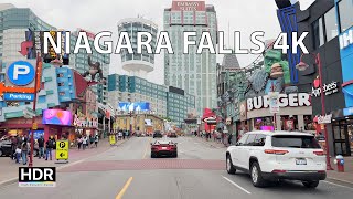 Driving Niagara Falls 4K - Skyscrapers & Waterfalls - Driving Downtown