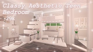 Stylish Aesthetic Teen Bedroom | Bloxburg Speed Build | It's SummerRose