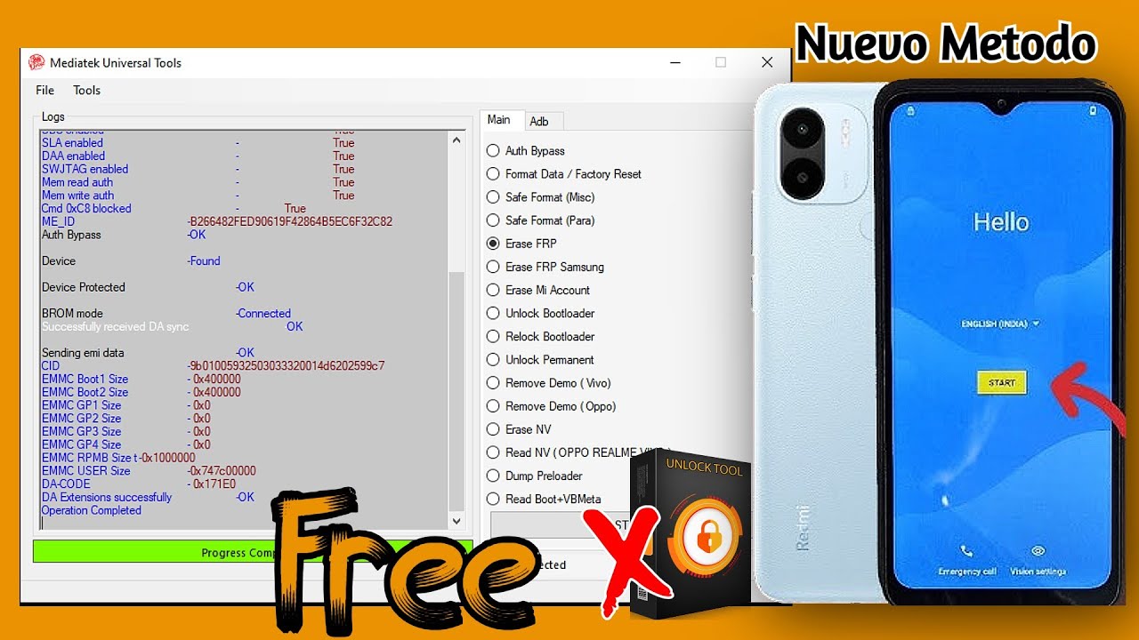 Delete Google FRP Redmi A1/A1+ MediaTek account Delete Google FRP Redmi A1/A1+ MediaTek account