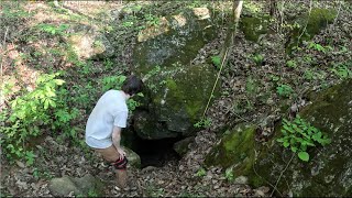 Rope Leads Down Hundreds Of Feet Into The Earth