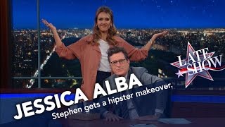 jessica alba turns stephen into a hipster millennial