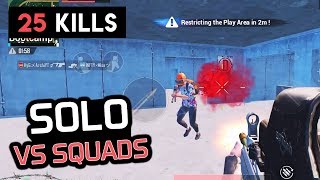 Solo Vs Squad Aggressive Game - 25 Kills - Pubg Mobile