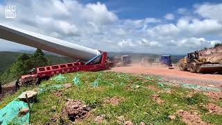 100-Meter Wind Turbine Blade Transport On Dangerous Mountain Roads Mega Load Challenge