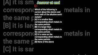 Size Of Alkali Metals And Alkaline Earth Metals