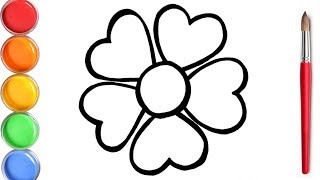 Rainbow Heart Flower Warna Warni Belajar Menggambar Dan Mewarnai Untuk Anak - Grin Art D