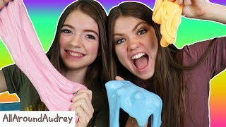 Making FLUFFY, GLOW IN THE DARK, And NEON SLIME From Smoothfoam MEGA Slime Kit! / AllAroundAudrey