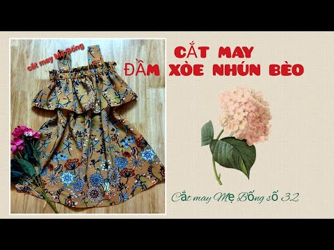 🌻 32 🌻 Hướng dẫn Cách CẮT MAY đầm xòe nhún bèo SIÊU DỄ cho bé gái Cắt may Mẹ Bống Số 32