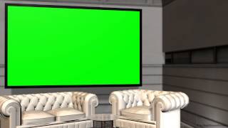 Virtual Studio Background With Green Screen Wall - Free Use