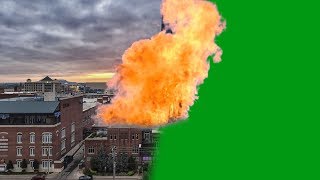 Big Fire Explosion - Green Screen - Free Use