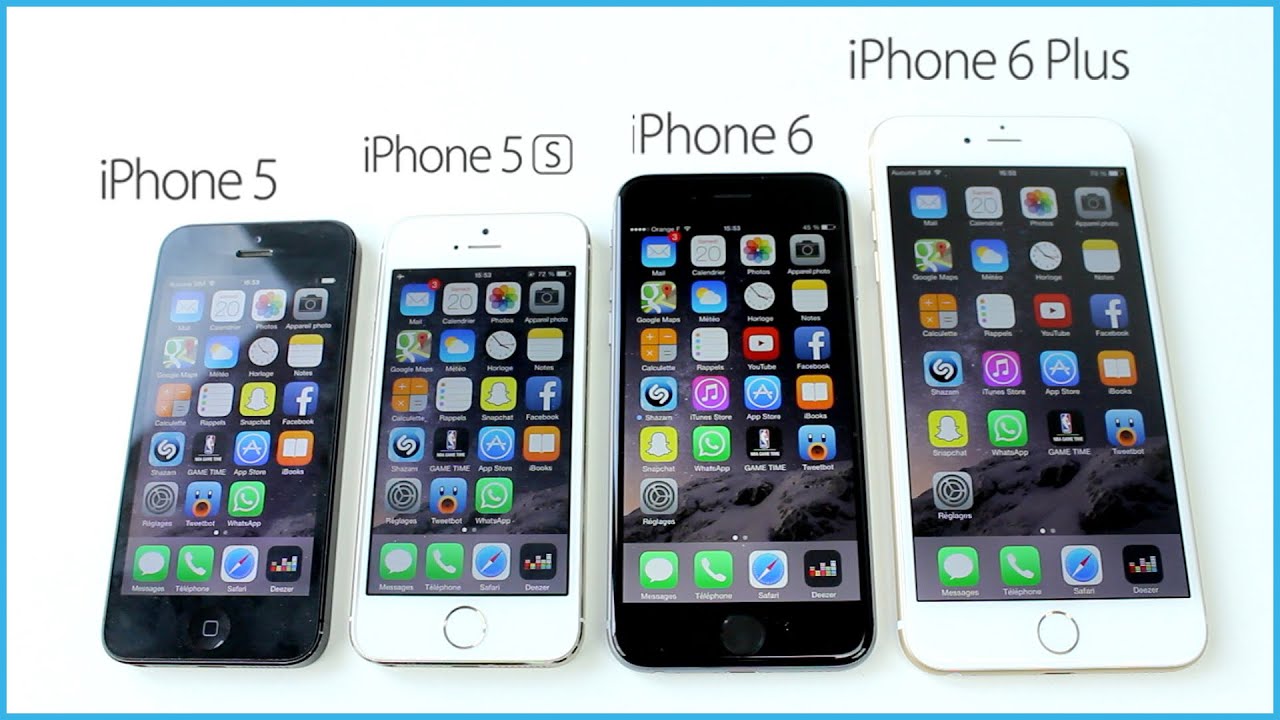 Comparaison : iPhone 6 Plus vs. iPhone 6 vs. iPhone 5s vs. iPhone 5