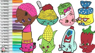 Shopkins Coloring Book Compilation Netti Spaghetti Corny Cob Soda Pops Lippy Lips Gigi Gifts Scrubs