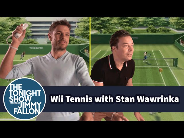 Jimmy Fallon Plays Wii Tennis With US Open Champion Stan Wawrinka - Video
