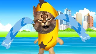 Sürekli Ağlayan Muz Kostümlü Kedi Olduk Banana Series Cat