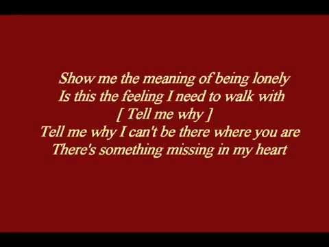 Show Me The Meaning Of Being Lonely Lyrics