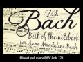 J.S. BACH - BEST OF THE LITTLE NOTEBOOK FOR ANNA MAGDALENA BACH