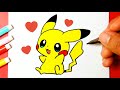 Como desenhar o PIKACHU Pokémon fofo e fácil ❤ Desenhos Bonitos - Desenho para Desenhar