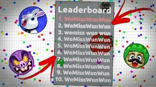 ''WeMissWunWun'' Writing On The Leaderboard - AGAR.IO EPIC LEADERBOARD WRITING FOR WUN WUN!!
