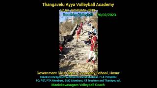 26022023 Manickavasagam Volleyball Coach Coaching Volleyball Government Girls School Hosur India