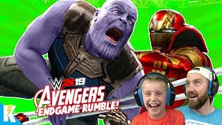 Avengers: ENDGAME in WWE 2k19 (Royal Rumble Match) KidCity Gaming