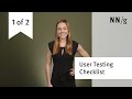 Checklist for Planning a User Test