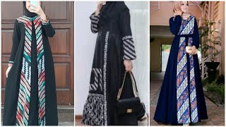 Inspirasi baju gamis kombinasi batik