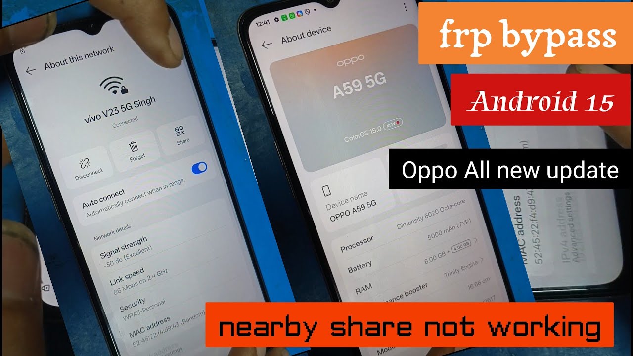 Oppo A59 5G frp bypass Android 15 || Google account Oppo A59 5G frp bypass Android 15 || Google account