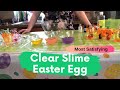 Making Satisfying Clear Slime with Easter Eggs