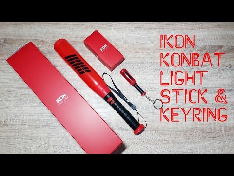 IKON (Konbat) Official Light Stick & Keyring Unboxing
