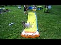 Julianna does the "Slip N Slide"!