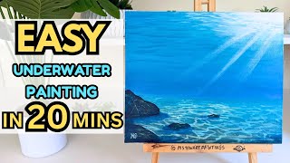 Underwater Scene Acrylic Painting For Beginners How To Paint Realistic Water