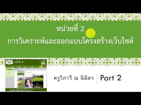 หน่วยที่ 2 การวิเคราะห์และออกแบบโครงสร้างเว็บไซต์ part 2