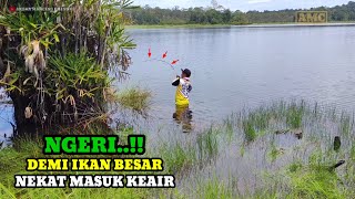 Fierce.. Fishing For Big Fish With Chicken Bait Until You Dare To Jump In