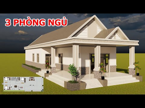 Nhà Cấp 4 Chữ L Bạn Có Thích Không? | Mẫu Nhà Mái Thái DT 8x20M Với 3 Phòng Ngủ