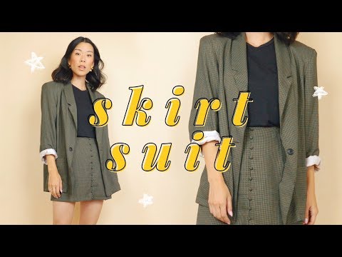 DIY SKIRT SUIT (for $10 from thrift!) | WITHWENDY - YouTube