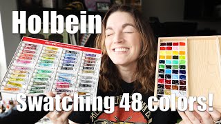 Swatching Holbein Watercolors Set Of 48
