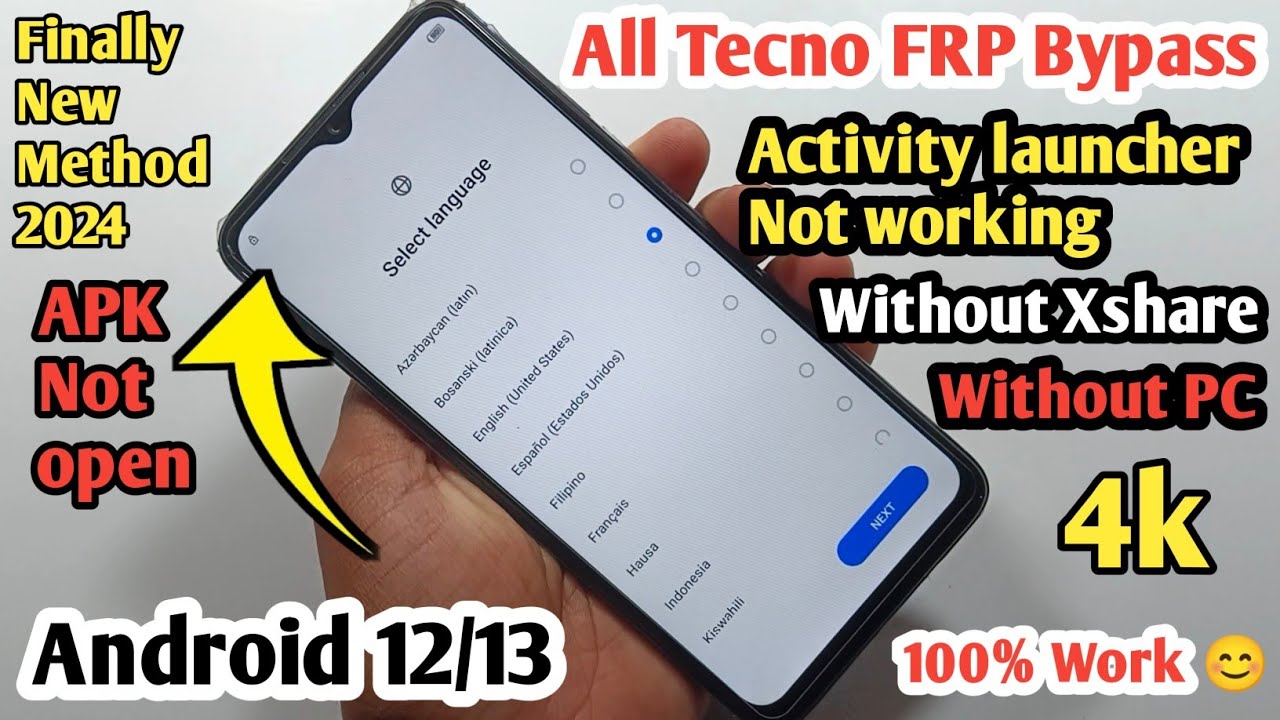 Tecno Android 12/13 FRP Bypass | No Activity Launcher | Tecno Android 12/13 FRP Bypass | No Activity Launcher |