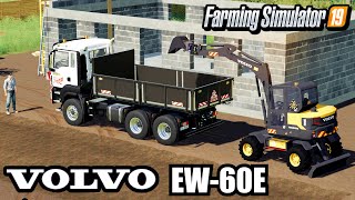 Fs19 Compact Wheeled Excavator Volvo Ew-60E Tp Villenval Map Farming Simulator 19