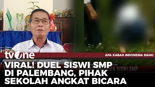 Pihak Sekolah Smpn 41 Palembang Bantah Video Dua Siswi Duel Akis Tvone