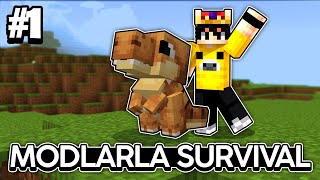 DİNOZOR EVCİLLEŞTİRDİM! | Minecraft Modlarla Survival | #1