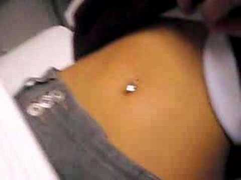 Video tags: belly button pierced needle