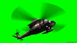Black Hawk Helicopter In Fly 2 - Green Screen - Free Use