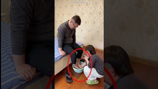 Disrespectful Boy Cleans Fathers Feet Then Pushes Him Away