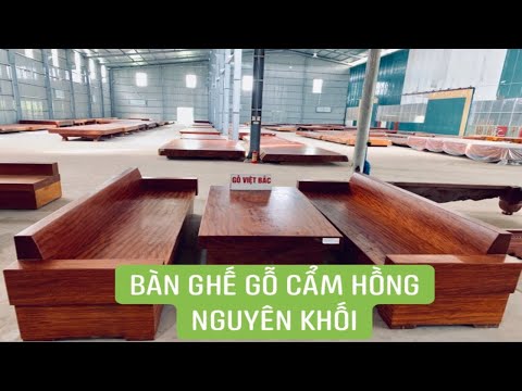 Bàn Ghế Nguyên Khối Gỗ Cẩm Hồng đẹp không tì vết - Gỗ Việt Bắc