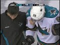 Brent Burns takes knee-on-knee hit from Ales Hemsky