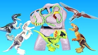 Lego Dinosaurs Animals Building Surprise Toys - Velociraptor Dilophosaurus Pteradonon