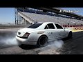 Maybach burnout at the drag strip