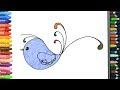 How to draw Bird | Colors | Drawing and Painting | How to color | Coloring for children