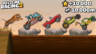 Hill Climb Racing 2 - Sports Car, Racing Truck, Rotator, Dune Buggy - All 10K Stars In Savanna