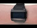 Kisai Kaidoku Blue LCD Watch Design With Leather Strap From Tokyoflash Japan