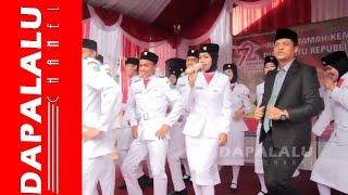 Via Vallen Sayang ala Anak Paskibra Tapin tak pedulikan hujan yang penting Goyang